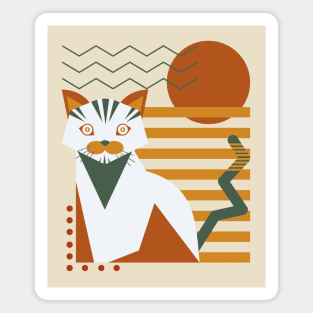 Geometric Cat Abstract Shapes Magnet